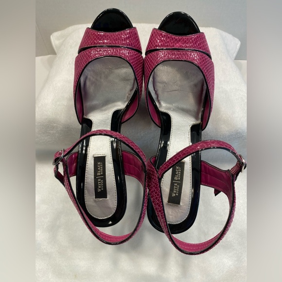 White House Black Market High Heels Snake Print Peep Toe Platform Sz 10 - Picture 6 of 12